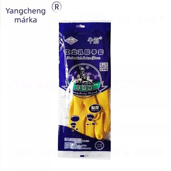 Yangcheng márkájú Beef-Tendon latex kesztyűk ipari és háztartási használatra, mosogatáshoz és konyhai tisztításhoz, vízálló, vastított, kopásálló