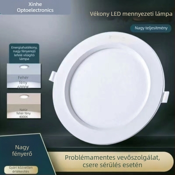Beépített LED mennyezeti downlight, ultra vékony, nagy fényerő, energiatakarékos, alumínium burkolat, modern minimalist stílus