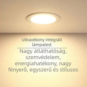 Beépített LED mennyezeti downlight, ultra vékony, nagy fényerő, energiatakarékos, alumínium burkolat, modern minimalist stílus