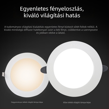FSL LED beépíthető mennyezeti downlight, alumínium ház, 75 mm-es nyílás, 6500K hideg fehér, nappali