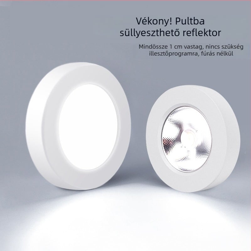 1 cm vékony LED spotlámpa felületre szerelt kivitelben, vitrinekhez és borospultokhoz