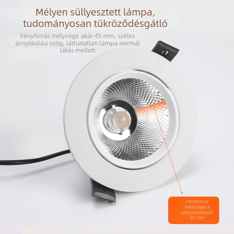 COB LED mennyezeti rejtett spotlámpák vitrínéhez, anti-glare falmosó világítás