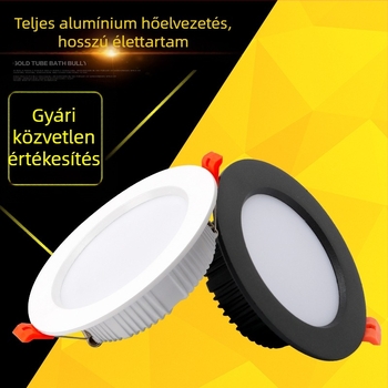 Teljesen alumínium LED beépíthető mennyezeti downlight, fekete test, ultra vékony, 4 hüvelyk (12 cm) átmérő, 6W/9W/12W/20W, fehér fény 6000K