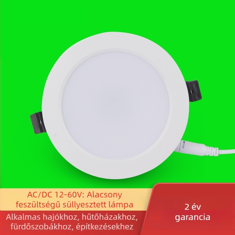 LED beépített mennyezeti lámpa alacsony feszültségű 12–36V, alumínium ház, nyílások Ø50–160 mm