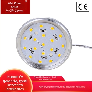LED szekrény- és vitrinvilágítás, bútorvilágítás, RV világítás, alacsony feszültségű felületre szerelt, 18 LED-es kis downlight, 3000K melegfehér, háztartási használat