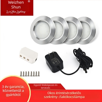 LED érintéses világítás szekrényekhez intelligens szenzorral, beépített 12V, kompakt downlight gardróbokhoz és vitrínákhoz