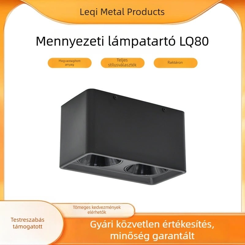 Anti-glare kétfejű spot a folyosóra, felületre szerelt, négyszögletes ultra vékony LED downlight