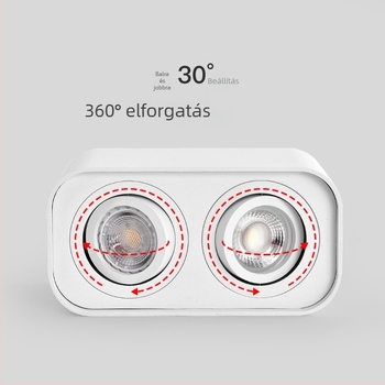 Kétfejes GU10 mennyezeti LED lámpa, nappalira, állítható fényirány