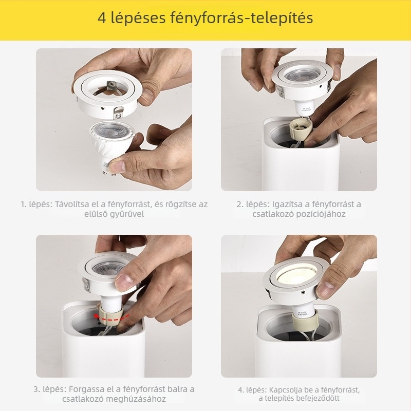 Kétfejes GU10 mennyezeti LED lámpa, nappalira, állítható fényirány