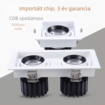 LED COB kétfejű spotlámpa, beépített téglalap alakú mennyezeti lámpa a nappali hátfalához