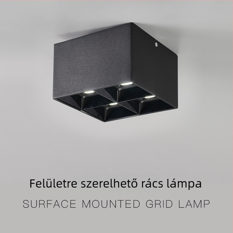 LED kétfejű felületre szerelt downlight a nappaliba, 4-fejű hengeres test, intelligens fényerő-szabályozás