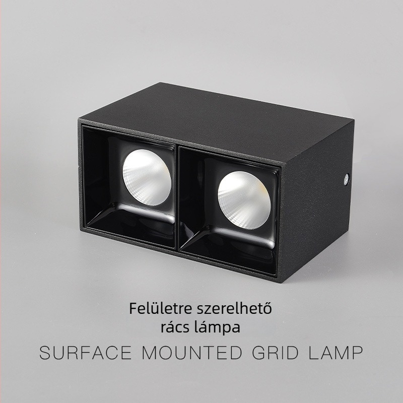 LED kétfejű felületre szerelt downlight a nappaliba, 4-fejű hengeres test, intelligens fényerő-szabályozás