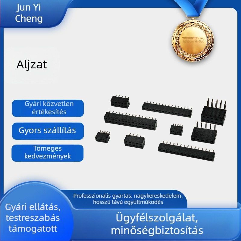 2,54/1,0/1,27/2,0 mm léptékű egyenes női csatlakozó, U-típusú és Y-típusú, dupla sor SMT