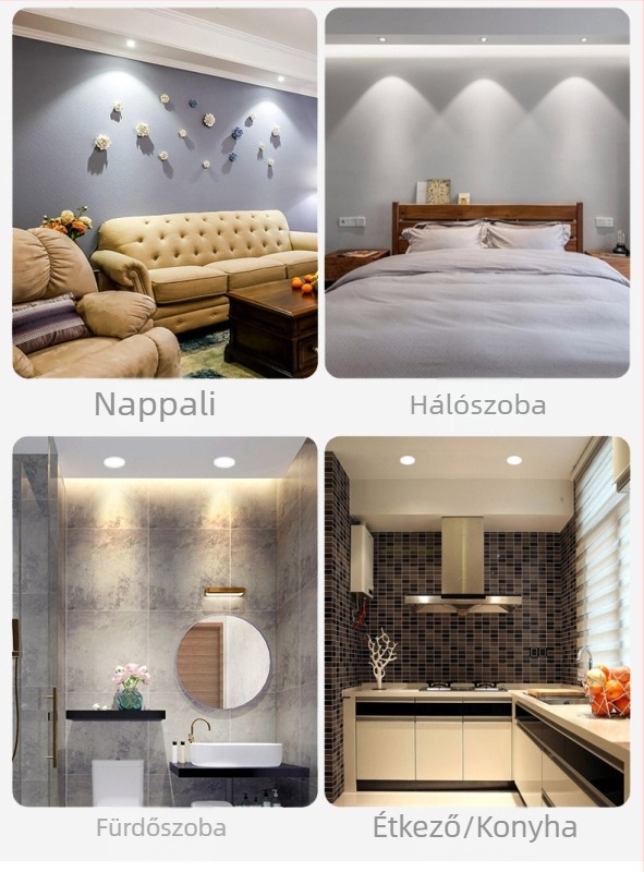 Aranyszegélyű COB beépített spotlámpa, anti-glare LED mennyezeti világítás a nappali hátfalához