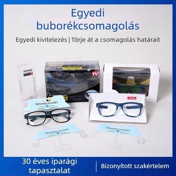 Szemüvegek csomagolására szóló személyre szabható átlátszó PVC doboz
