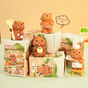 Groundhog Pastoral Life Series Rezinfigurák – Cuki Cartoon Díszfigura