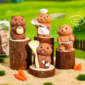 Groundhog Pastoral Life Series Rezinfigurák – Cuki Cartoon Díszfigura
