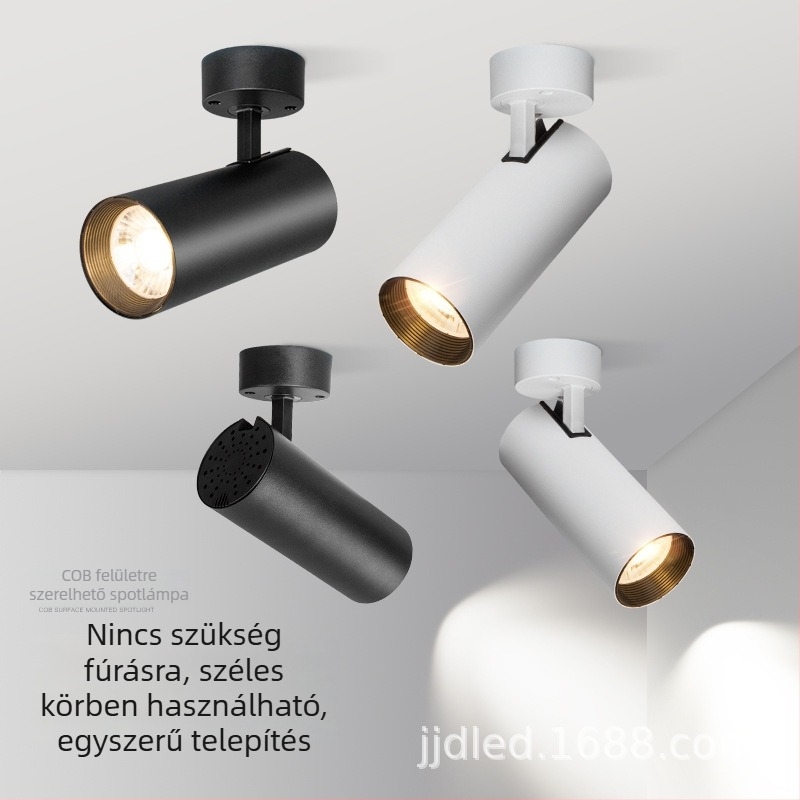 Felszíni szerelésű összecsukható LED spotlámpa állítható szöggel, COB fényforrás nagy fényerővel és energia-megtakarítással, mennyezeti anti-glare kialakítással a bolt hátterének kiemeléséhez