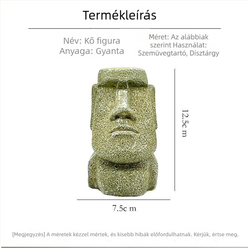 Kreatív fejformájú szemüvegtartó állvány, asztali dekoráció, szemüveg tároló, dísztárgy