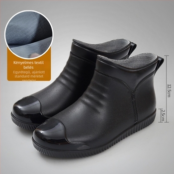 Férfiaknak készült alacsony szárú esőcsizma, vízálló rövid csizma, csúszásmentes, kopásálló, kültéri viselet