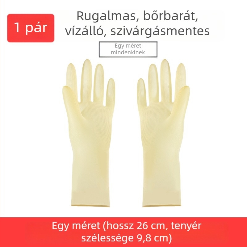 Camellia mosogatós kesztyűk, vékony latex kesztyűk háztartási használatra, vízálló, nőknek, nyár, 26 cm hosszú