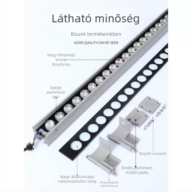 Kültéri LED falmosó fény az építészeti megvilágításhoz, RGB, dimmelhető, vízálló LED-szalag
