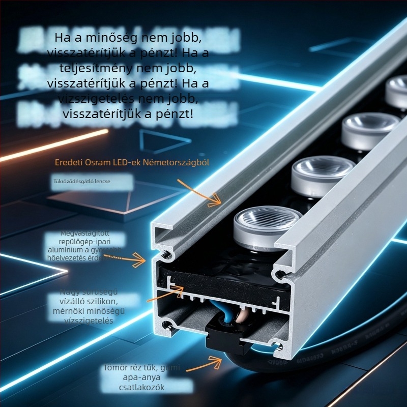 Kültéri LED falmosó fény az építészeti megvilágításhoz, RGB, dimmelhető, vízálló LED-szalag