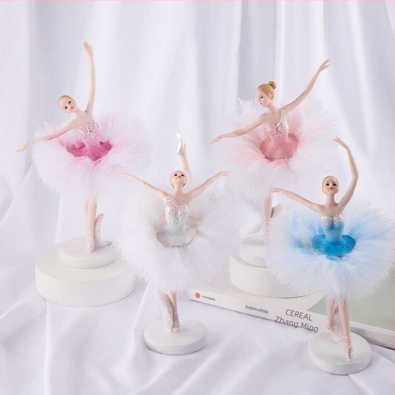 Balettlány figurája otthoni dekorációhoz, nappali asztali dísz, modern minimalist stílus