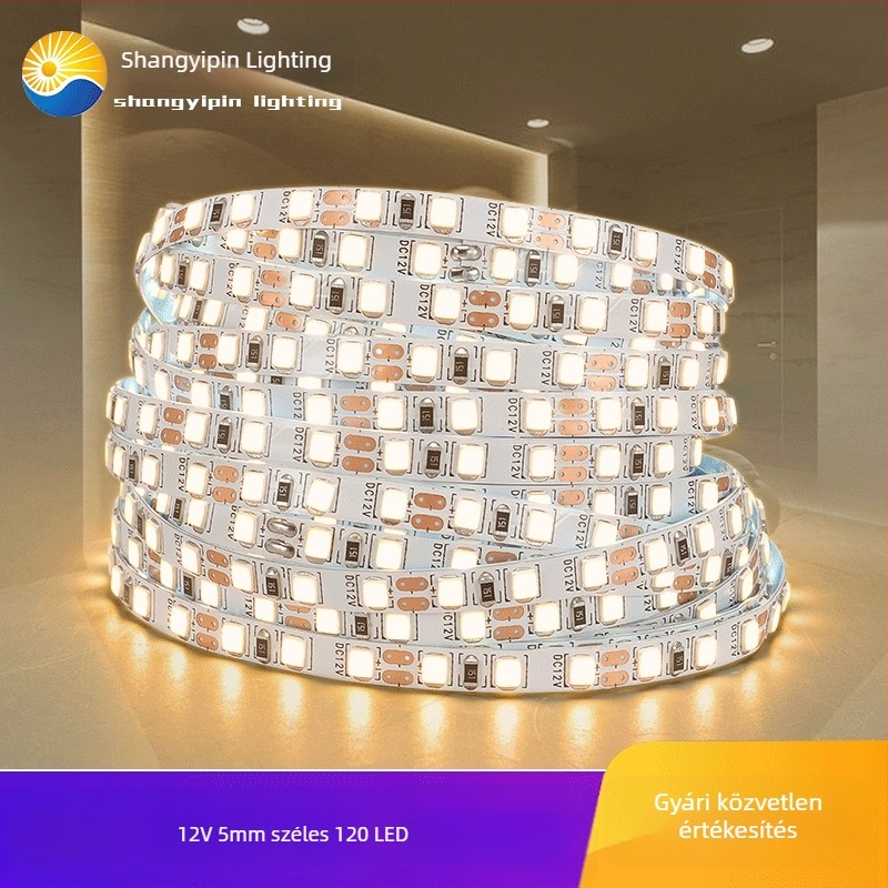 12V rugalmas neon LED-szalag 2835 LED-lapokkal vitrinek és tükrök világításához