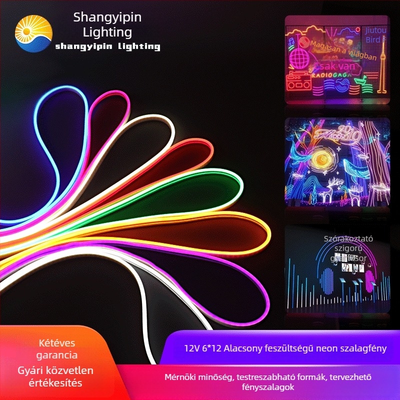 12V rugalmas neon LED-szalag 2835 LED-lapokkal vitrinek és tükrök világításához