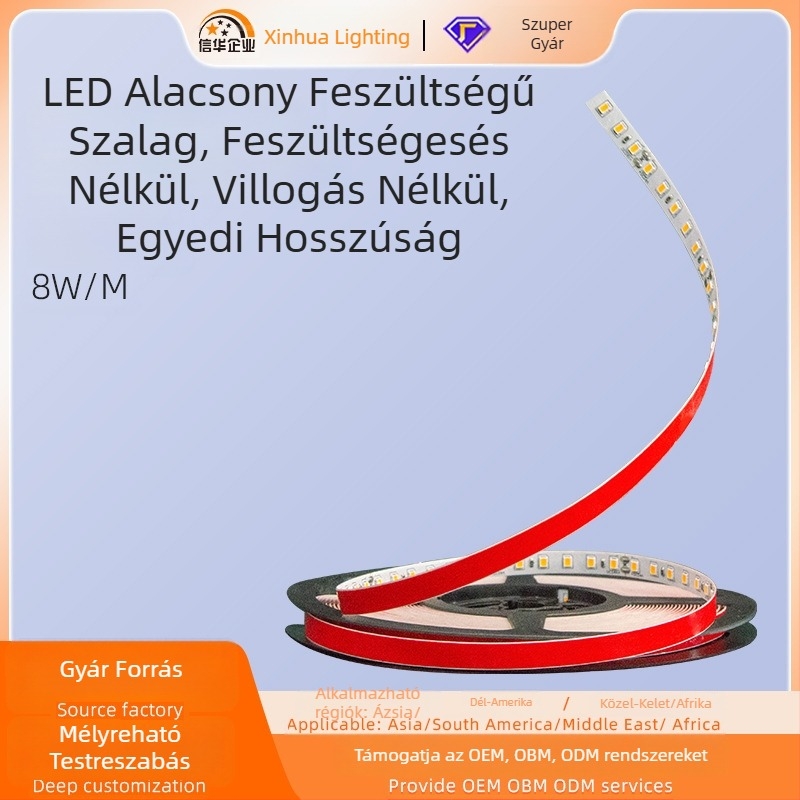 Xinhua 24V LED-szalag 2835-ös LED-del, 120 LED-del, hátoldali ragasztóval, rugalmas világítószalag