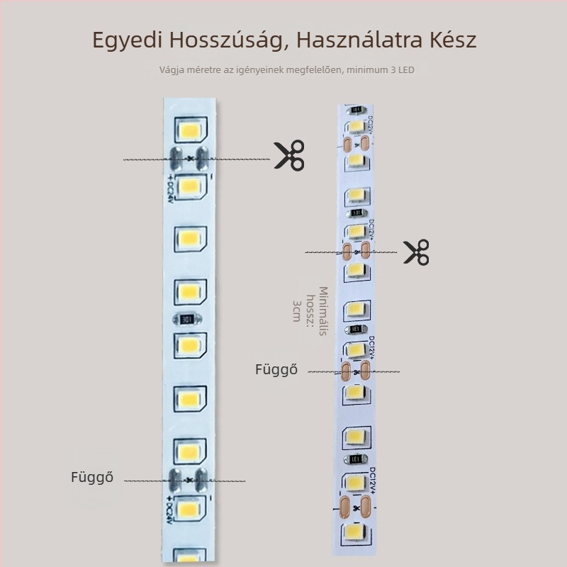 Xinhua 24V LED-szalag 2835-ös LED-del, 120 LED-del, hátoldali ragasztóval, rugalmas világítószalag