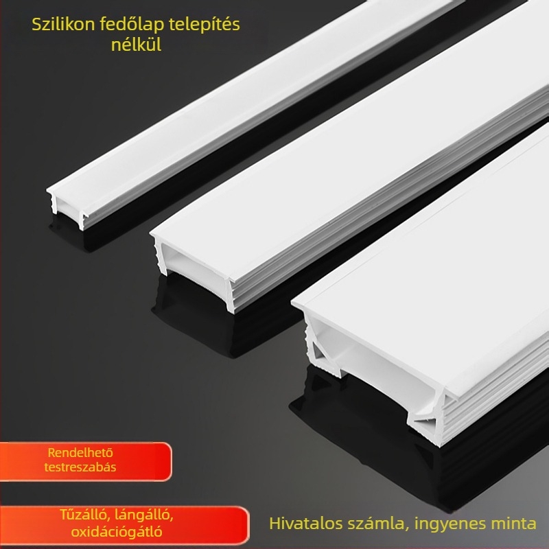 Szilikon LED-sáv maszk és csatornakapu, beépített lineáris világítás, szilikon sáv, felosztott típus élével, hosszú élettartam