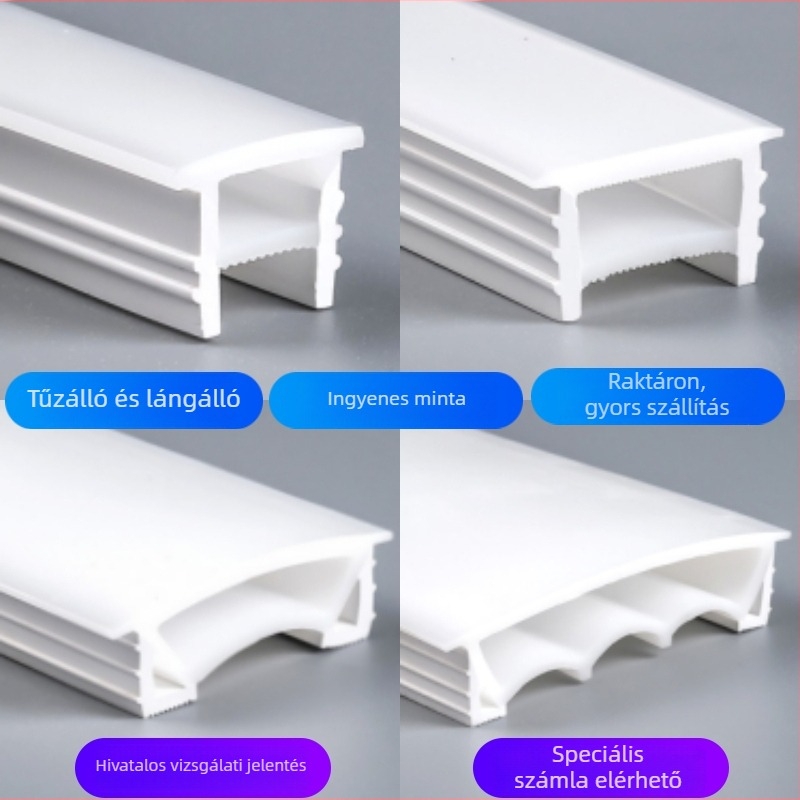 Szilikon LED-sáv maszk és csatornakapu, beépített lineáris világítás, szilikon sáv, felosztott típus élével, hosszú élettartam