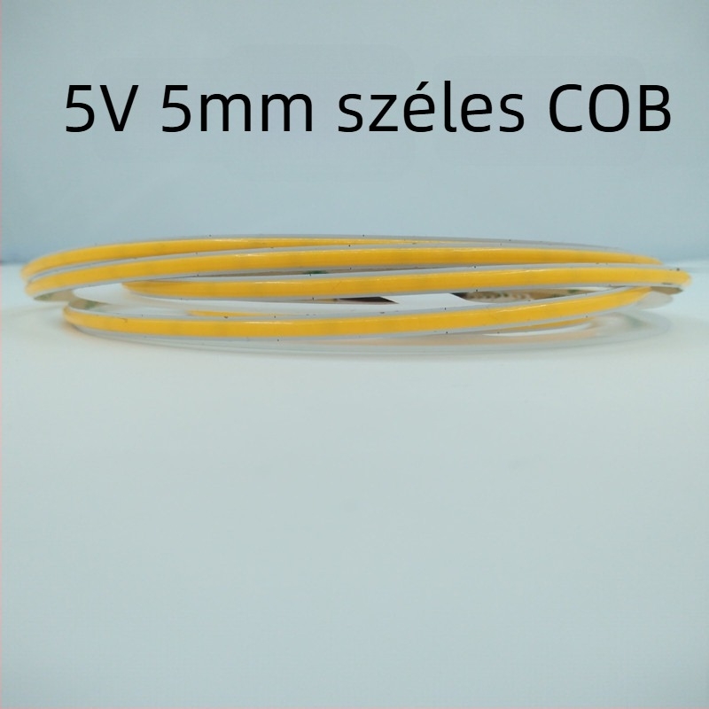 5V COB LED szalag, 320 LED, szélesség 5 mm/8 mm, vágásra alkalmas, egyszínű, csatornás világítás