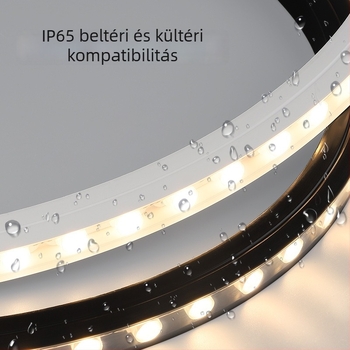 IP65 kültéri vízálló szilikon rugalmas lineáris LED-sáv, 24V, 48×2835 LED, CRI 90, 30° fény, háttérfal megvilágítás