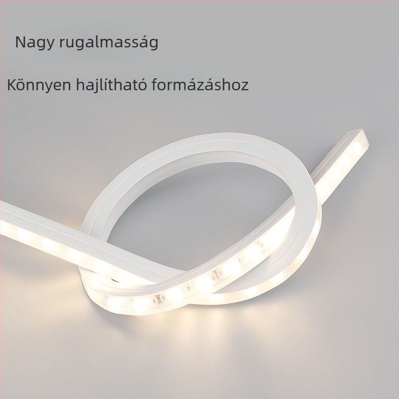 IP65 kültéri vízálló szilikon rugalmas lineáris LED-sáv, 24V, 48×2835 LED, CRI 90, 30° fény, háttérfal megvilágítás