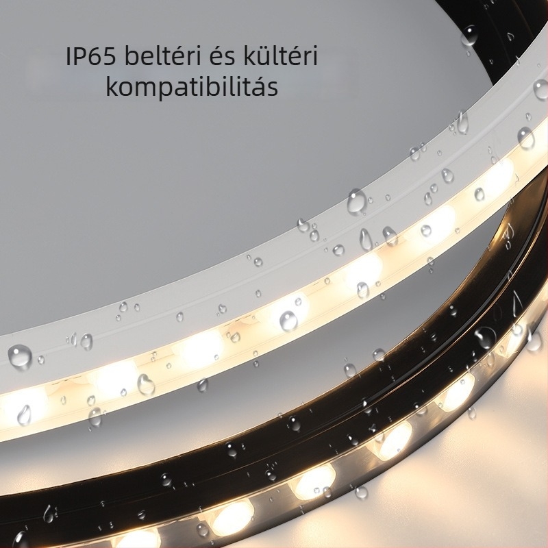 IP65 kültéri vízálló szilikon rugalmas lineáris LED-sáv, 24V, 48×2835 LED, CRI 90, 30° fény, háttérfal megvilágítás