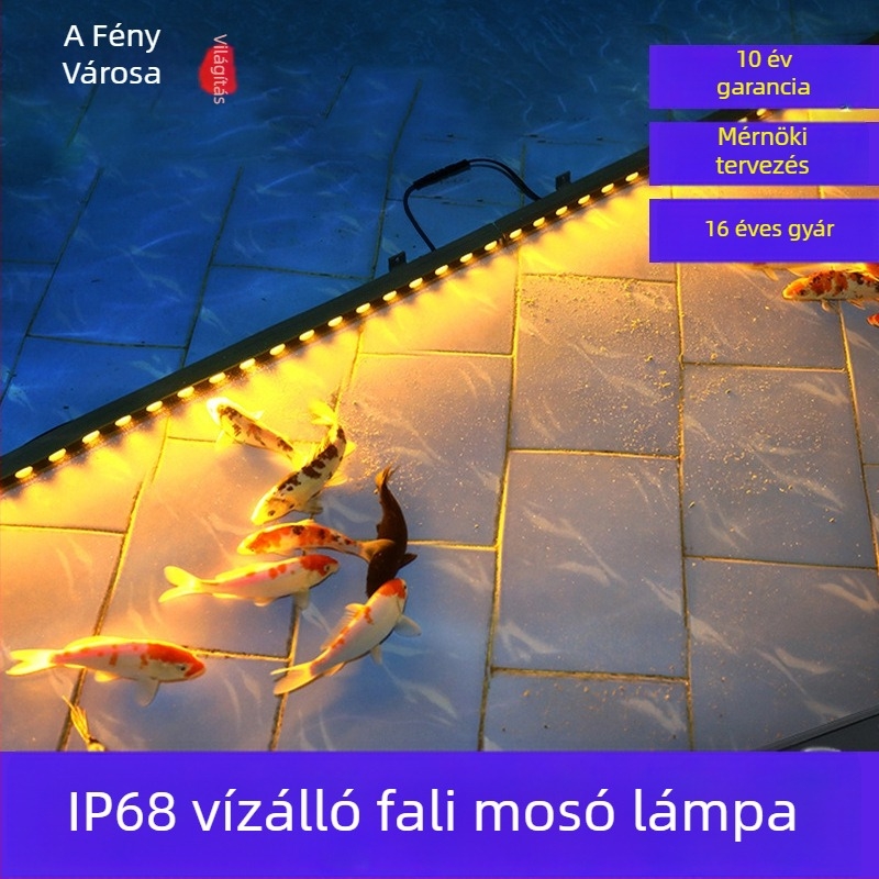 IP68 vízálló falmosó lámpa kültéri használatra, RGB külső falfény, alámerülő LED-szalag, hossz 1000 mm