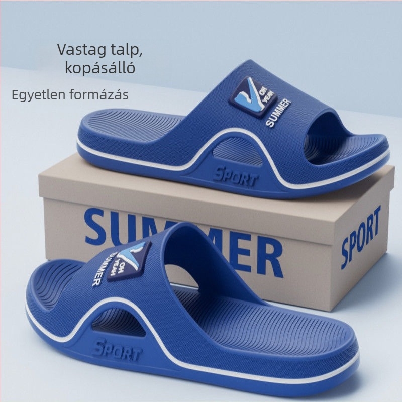 Férfi nyári vastag talpú slides papucs otthoni és kültéri használatra