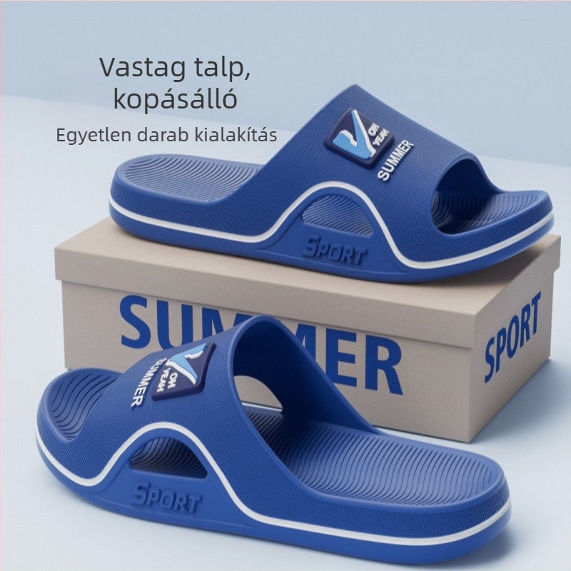 Férfi nyári vastag talpú slides papucs otthoni és kültéri használatra