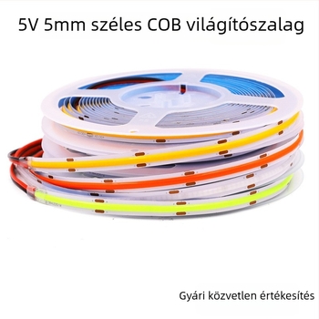 5V COB LED-szalag, 320 LED, szélesség 5 mm/8 mm, DIY vágás