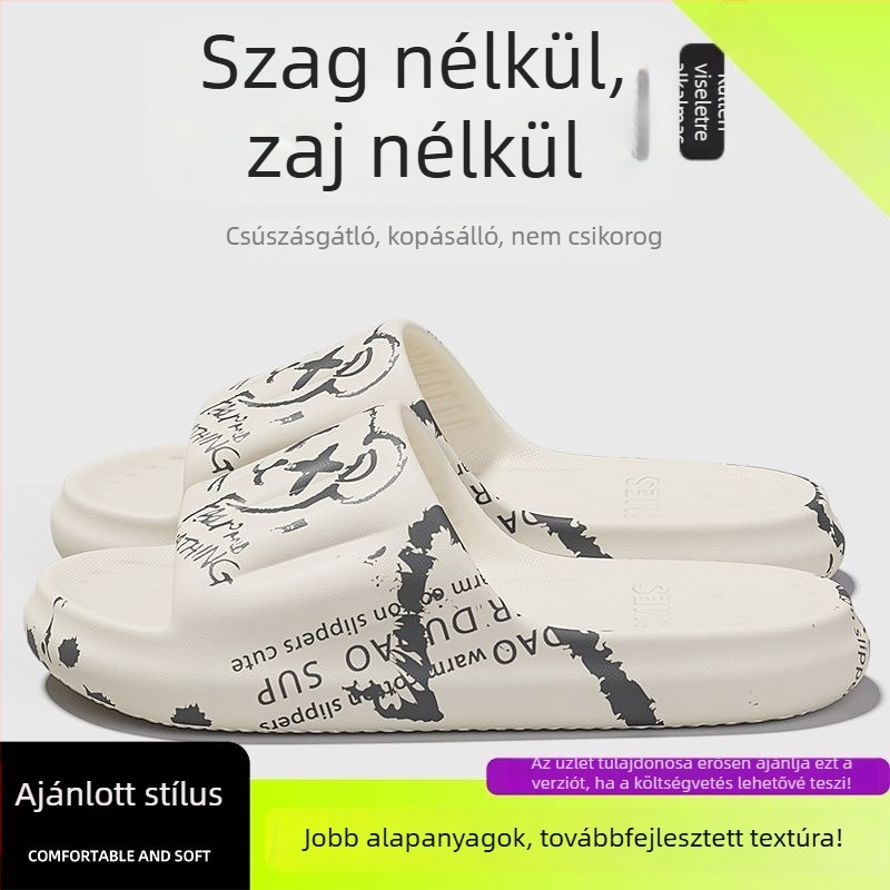 Férfiak szagtalan slip-on papucs, nagy méret, 2026 nyári modell, beltéri és kültéri használatra, csúszásmentes PVC papucs