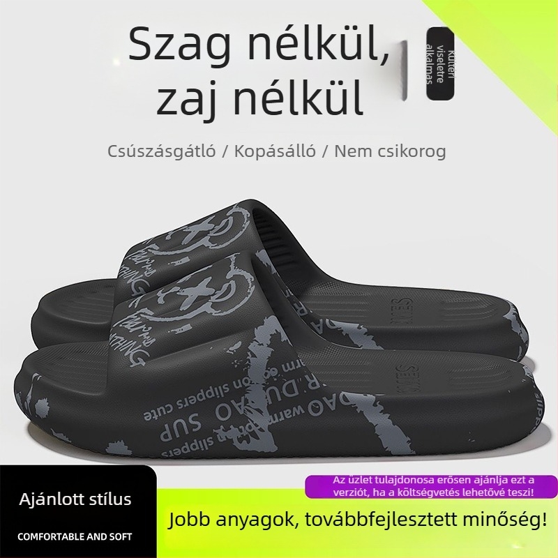 Férfiak szagtalan slip-on papucs, nagy méret, 2026 nyári modell, beltéri és kültéri használatra, csúszásmentes PVC papucs