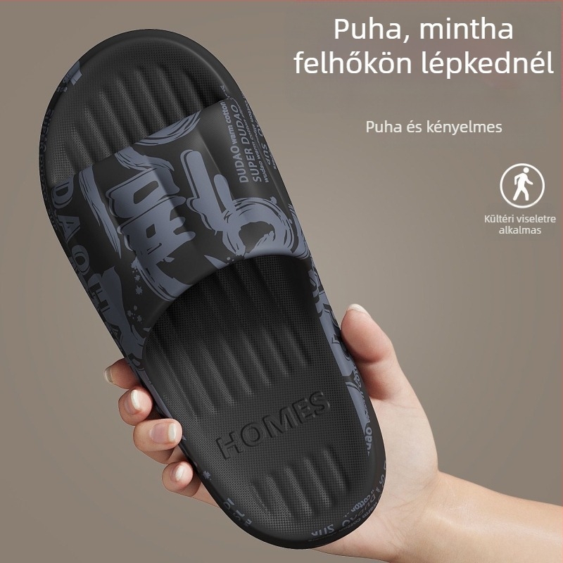 Férfiak szagtalan slip-on papucs, nagy méret, 2026 nyári modell, beltéri és kültéri használatra, csúszásmentes PVC papucs