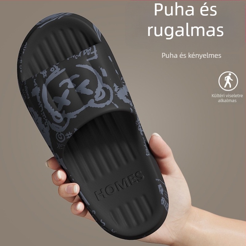 Férfiak szagtalan slip-on papucs, nagy méret, 2026 nyári modell, beltéri és kültéri használatra, csúszásmentes PVC papucs