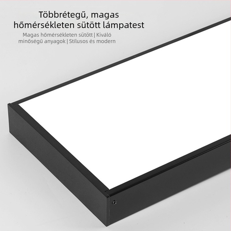 LED hosszú csíklámpa négyszögprofilú, varrat nélküli csatlakozás, függő lineáris világítás iroda, osztályterem, edzőterem, bevásárlóközpont