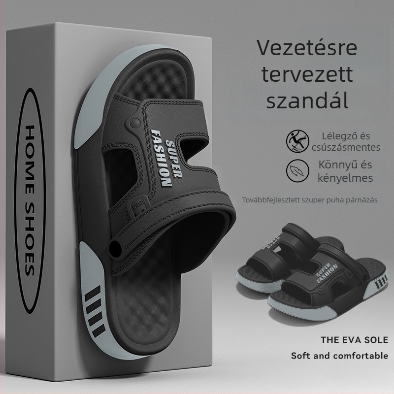 Férfiaknak készült vezetésre tervezett szandál, 2025 nyár, kültéri mindennapi viselet, puha EVA talp, tartós, csúszásmentes, kétféle viselési mód