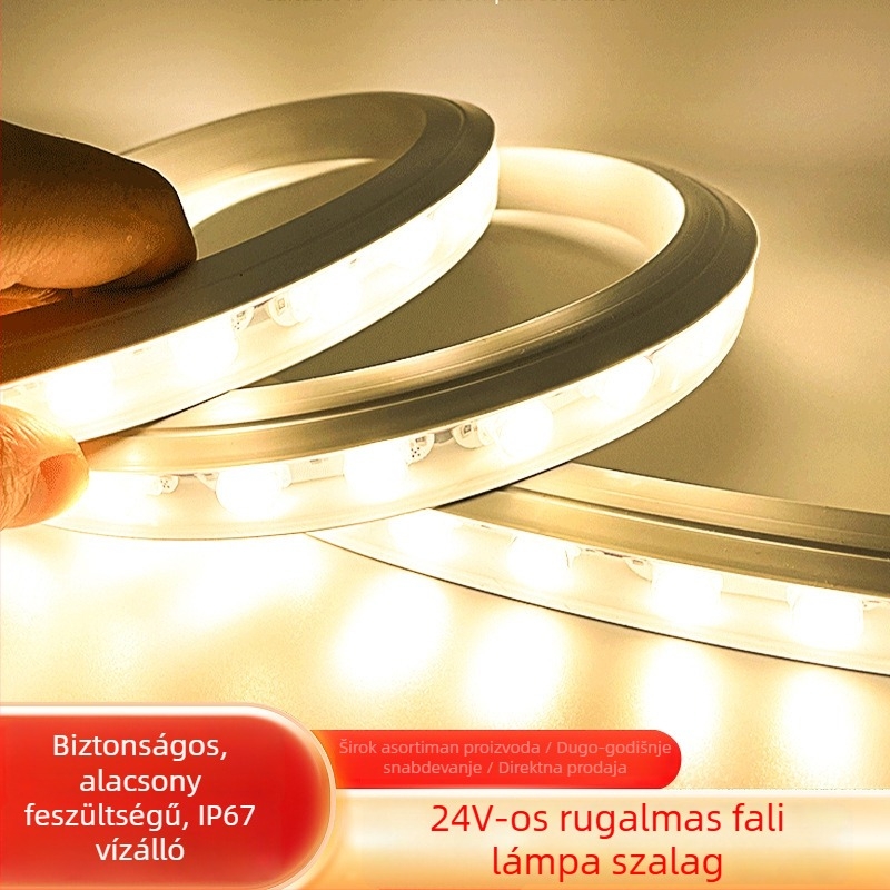 Rugalmas 24V LED falmosó csík lencsével, kültéri feliratok megvilágításához, vízálló