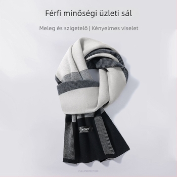 Férfi téli sál nyakvédő funkcióval, meleg és kényelmes, brit stílusú, elegáns és sokoldalú, méret: 180 × 30 cm